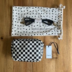 NWT Clare V Midi Sac - Black & Cream Checkers